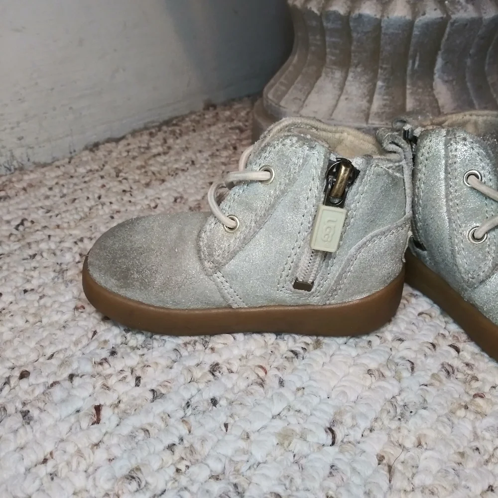 UGG Kristjan Toddler Distressed Metallic Suede Chukka Boots